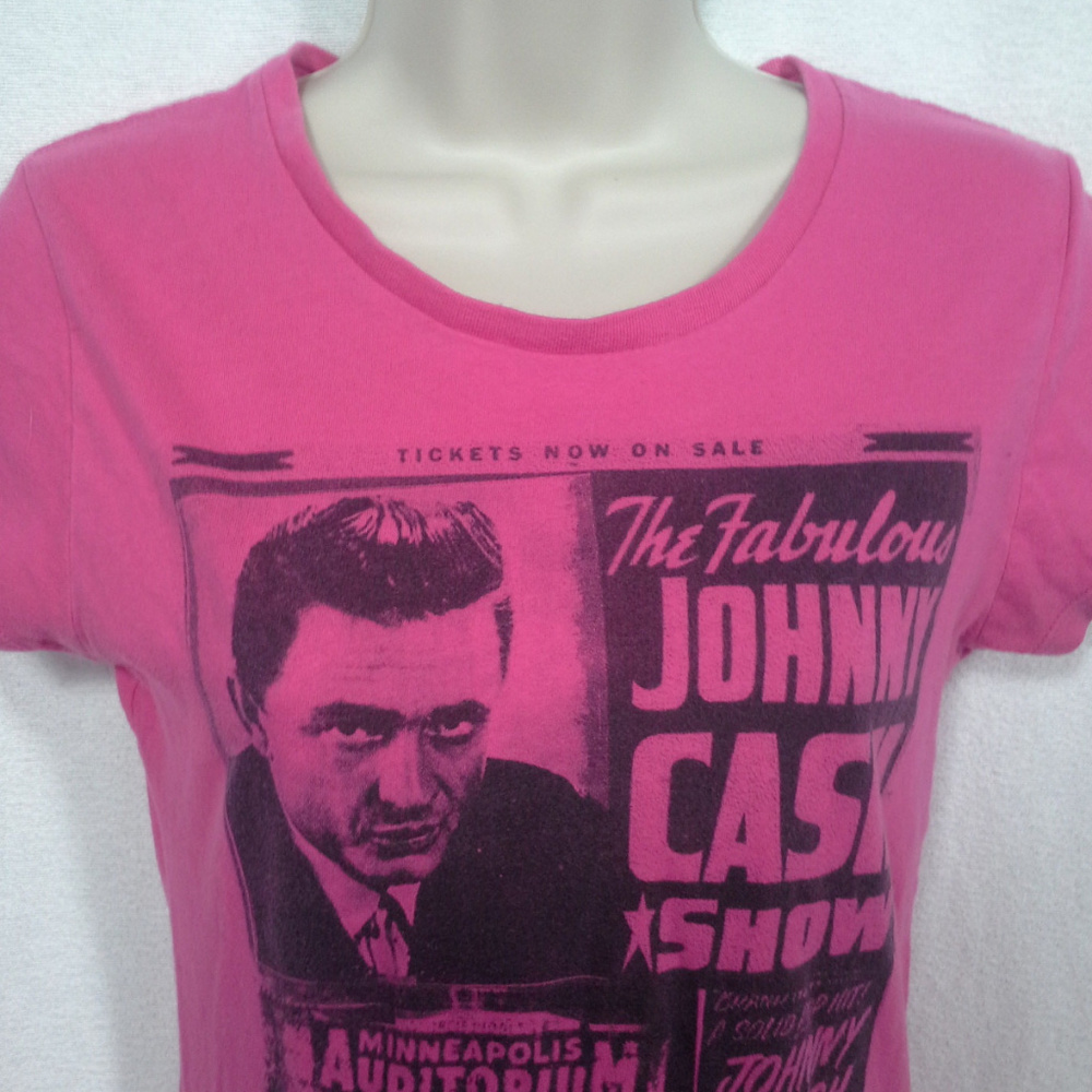 Zion Rootswear Johnny Cash t-shirt Sz XS est Pink Graphic t-shirt - Picture 1 of 8